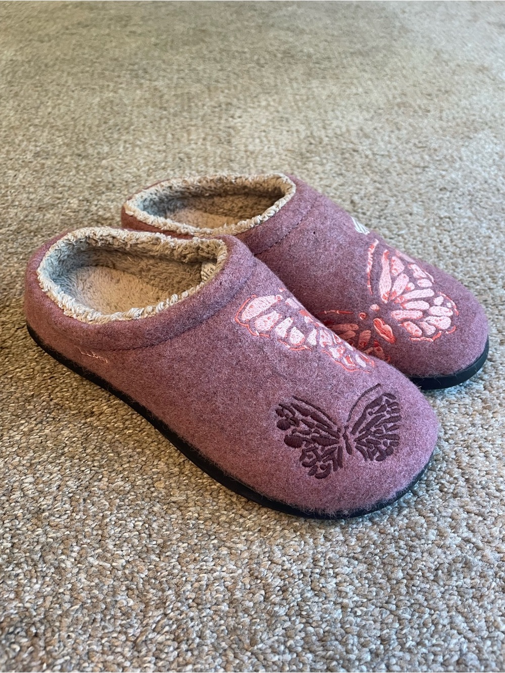 L.L. Bean Daybreak Scuff Butterfly Slip-On Slippers in Brickstone Pink Size 7